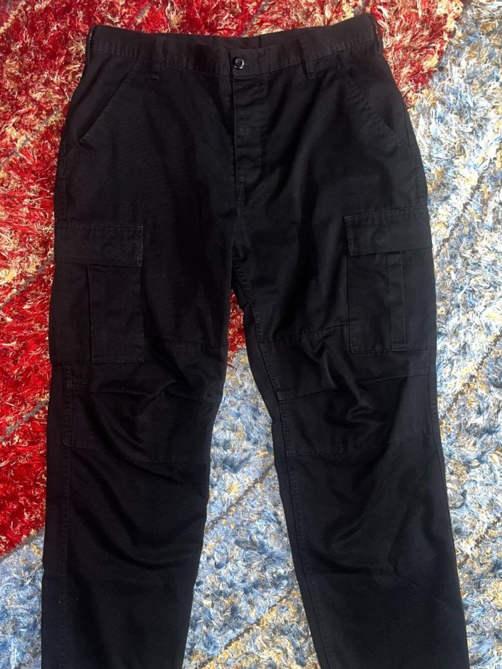 Black Motorcycle Cargo Pants